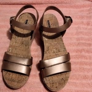 Bronze Wedge Sandals